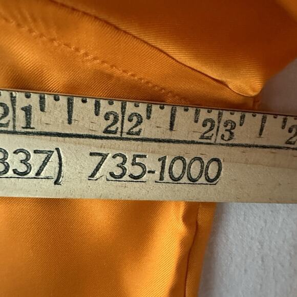 Jones New York 100% Silk Button Front Blouse XL Orange Sherbet Shirt NWT NOS Y2K - Picture 6 of 14